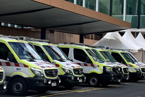 Backlogs in emergency mean ambulances have to wait before they can hand over patients causing pressure in other parts of the system.