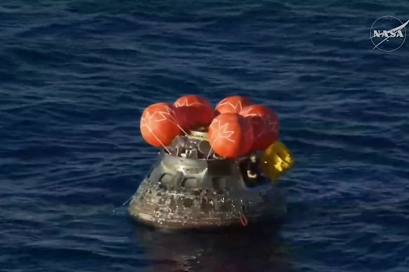 The Integrity capsule landed within a mile of NASA’s target.