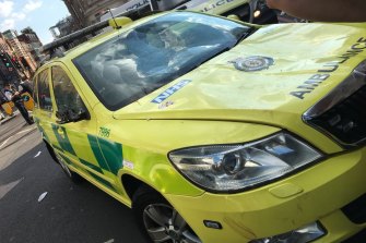 Emergency service: An ambulance is in for repairs after it was damaged by England fans celebrating.