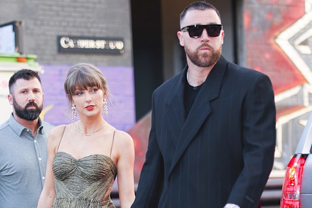 Taylor Swift and Travis Kelce are seen out in Brooklyn on May 16, 2026 in New York City.