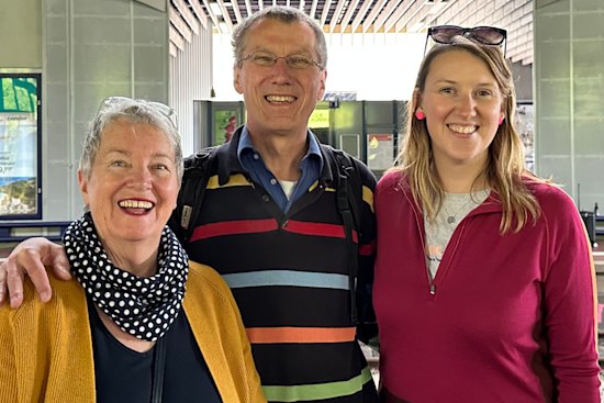 Kellie Floyd and her German “parents”.