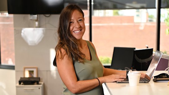 Fiona Sarkissian is back at her standing desk.