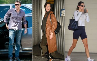 From dad sneaker to supermodel sneaker. Actor Ben Affleck wearing New Balance sneakers in 2013. Supermodels Shalom Harlow and Kendall Jenner in New Balance sneakers this year.