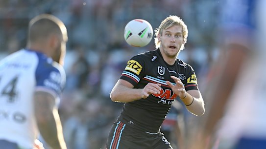 Lindsay Smith during the Panthers’ clash with the Warriors in week one of the finals.