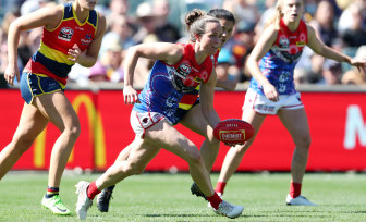 Daisy Pearce in action during the 2022 AFLW Grand Final.