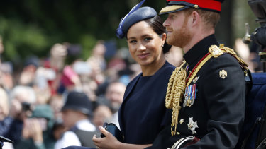 Punters noticed the Duchess of Sussex 's new ring at the Trooping the Colours parade, but Town & Country magazine note she was wearing it at the 'reveal' of baby Archie too. 