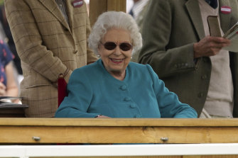 In sunnier times: Queen Elizabeth attends the Royal Windsor Horse Show in Windsor, England in July. 