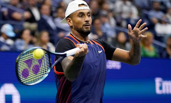 Nick Kyrgios in action in the US Open.