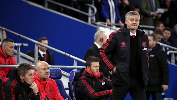 Better days: Central Coast Mariners sporting director Mike Phelan (second from left) on the Manchester United bench.
