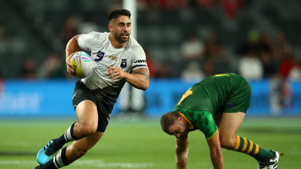 Shaun Johnson skips away during the World Cup 9s.
