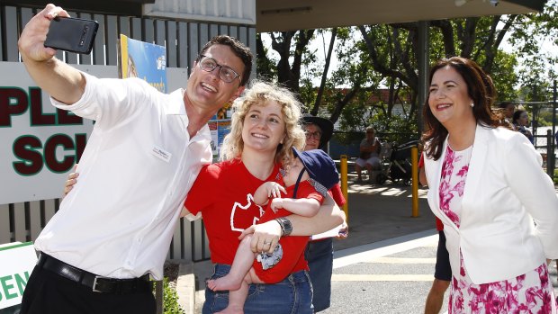 Queensland Premier Annastacia Palaszczuk visited the Aspley electorate in Brisbane's north, where she met local candidate Bart Mellish and voters.