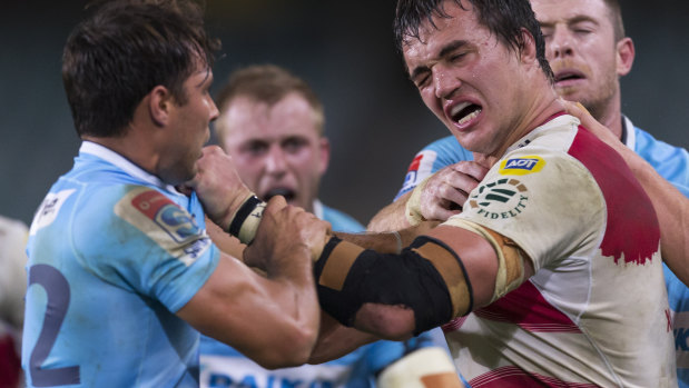Handbags: Phipps made his playing return this season in the Waratahs' 29-0 loss to the Lions.