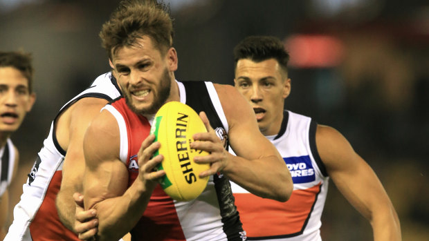 Determined to kick on: Maverick Weller in action for St Kilda.