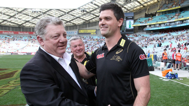 Hanging in: Phil Gould and Cameron Ciraldo.