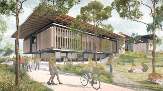 Artist impression of Western Sydney construction hub to be built in Kingswood to provide skills training needed to build the new Aerotropolis.