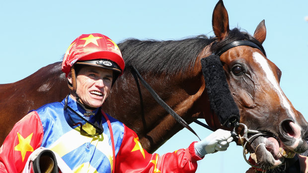 Craig Williams after riding Odeon to victory.