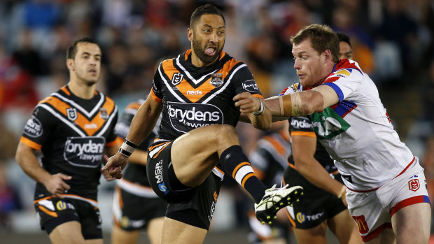 Reinvention: Benji Marshall proved adaptable for the Tigers against the Knights.