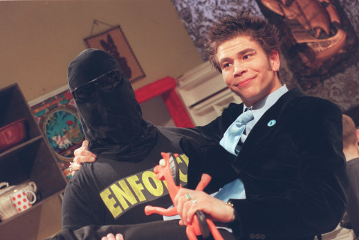 Dylan Lewis on the set of Recovery in 1997.