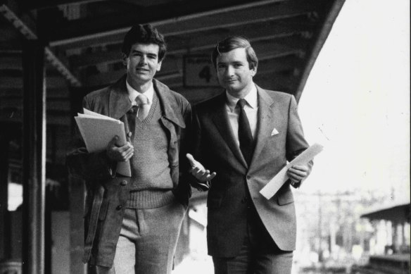 Terry Metherell and Nick Greiner in 1988.