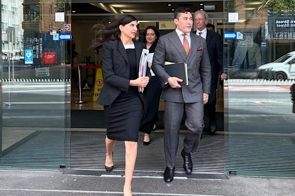 Alan Jones’ barrister, Gabrielle Bashir, SC (left), and solicitor Bryan Wrench.