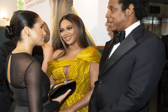 Meghan with Beyonce and Jay-Z in London in 2019.