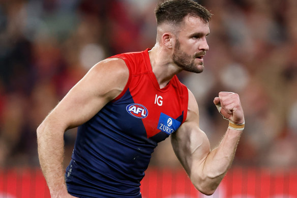 Joel Smith during the Demons’ semi-final against the Blues in 2023.