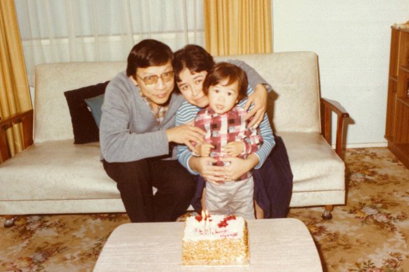 Jason with his parents Narong and Patricia in the early 1980s.