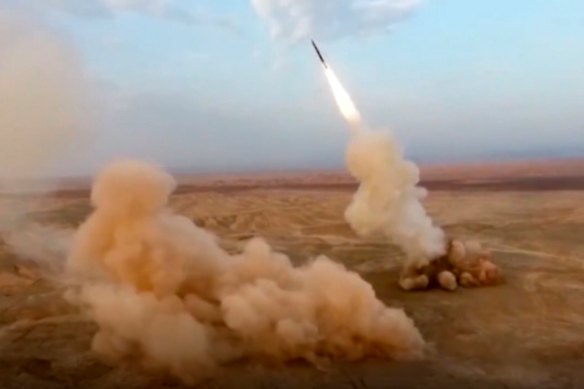 The Iranian Revolutionary Guard launch underground ballistic missiles during a military exercise earlier this year.