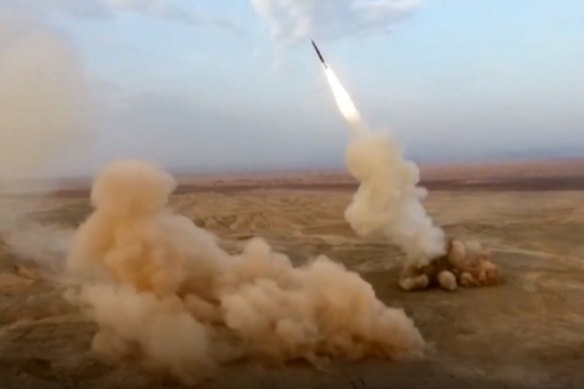 The Iranian Revolutionary Guard launch underground ballistic missiles during a military exercise earlier this year.