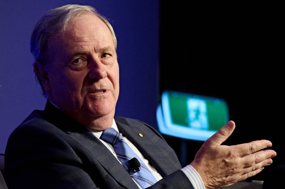 Future Fund chairman Peter Costello said the fund was conservatively positioned as it eyed elevated interest rates and a slowdown in China.