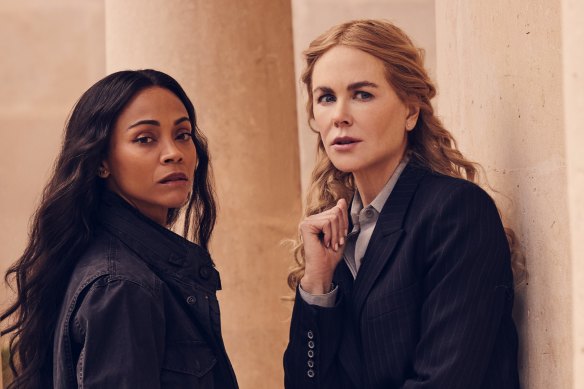 Zoe Saldana and Nicole Kidman in Taylor Sheridan’s new espionage drama <i>Special Ops - Lioness</i>.