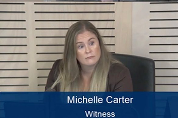 Michelle Carter appears at the ICAC on Wednesday.