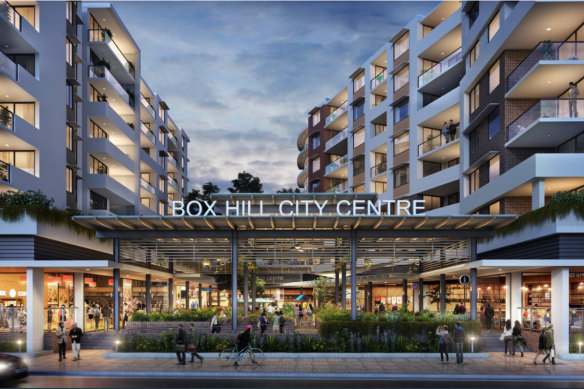 Marketing material for Toplace development at Box Hill. 