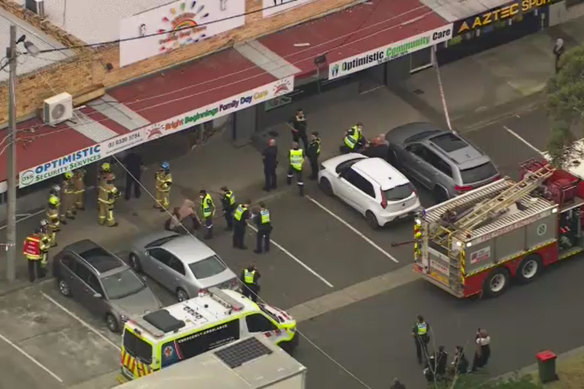 Four people, including the young child, have been taken to hospital.