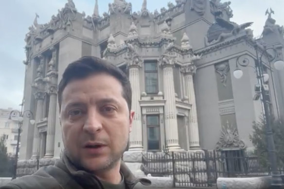Zelensky met rumours that he had fled with the release of a selfie video on the streets of Kyiv.