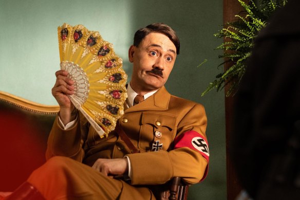 Waititi playing Adolf Hitler in the 2019 movie JoJo Rabbit.