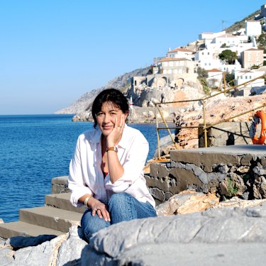 Polly Samson in Hydra.