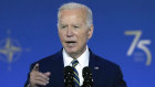 Joe Biden speaks during an event commemorating the 75th Anniversary of NATO.