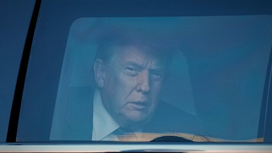 US President Donald Trump arrives for dinner ahead of the NATO summit in The Hague on Tuesday.