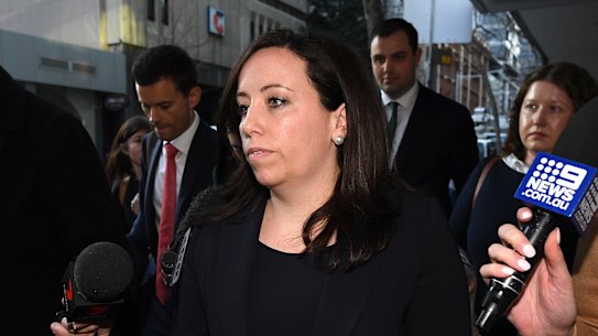 Kaila Murnain leaves the ICAC on Wednesday.