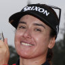 Hannah Green poses with the trophy.