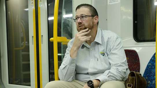 Stephen Mudd commutes by train from Newcastle to Sydney.