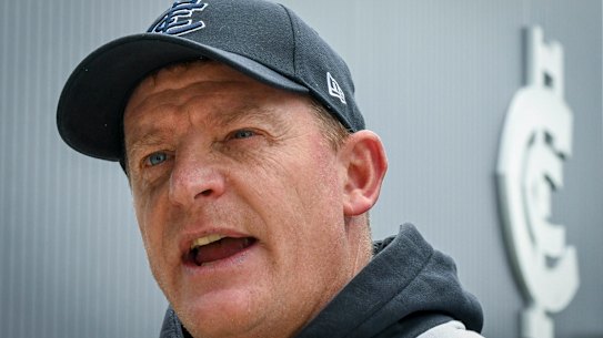 Beleaguered Carlton coach Michael Voss.