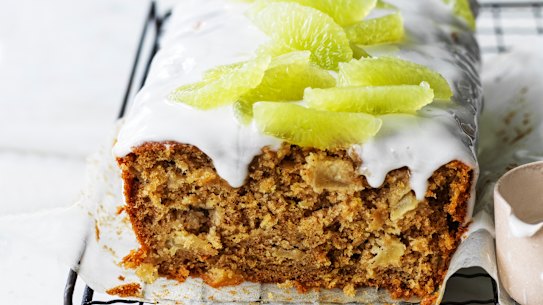 Parsnip, apple and lime loaf cake.