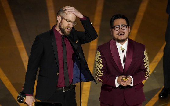 Everything Everywhere All at Once directors Daniel Scheinert and Daniel Kwan won three Oscars.