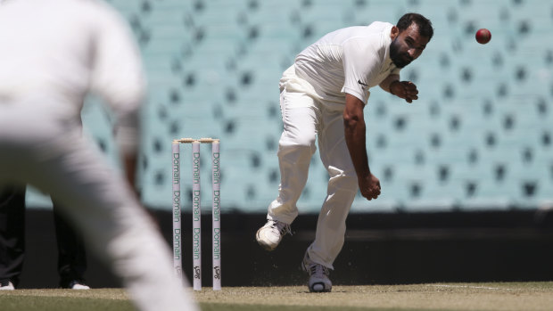 New era: Mohammed Shami bowls during the first Test.