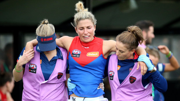 Melissa Hickey injured her ACL while playing for Melbourne last season.