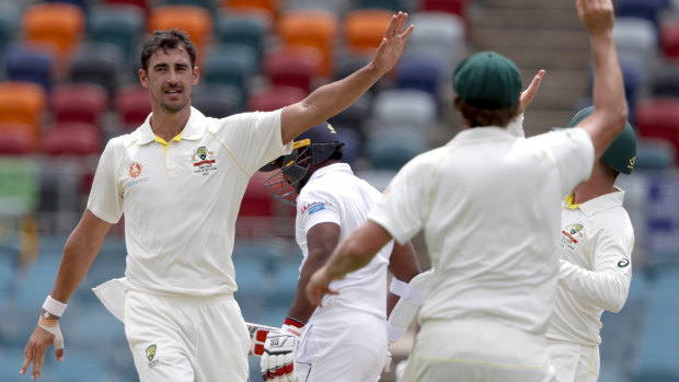 Spearhead: Revitalised paceman Mitchell Starc snagged 10 wickets for the match.