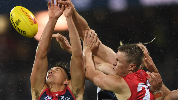 Dee-volution: forwards Sam Weideman (left) and Tom McDonald (right)  are failing to fire for the Demons.