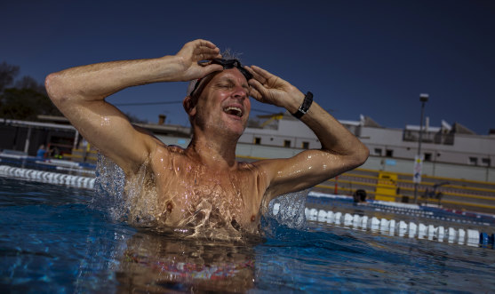 Gavin Moore savoured his first swim in months at Fitzroy Pool on Monday. 